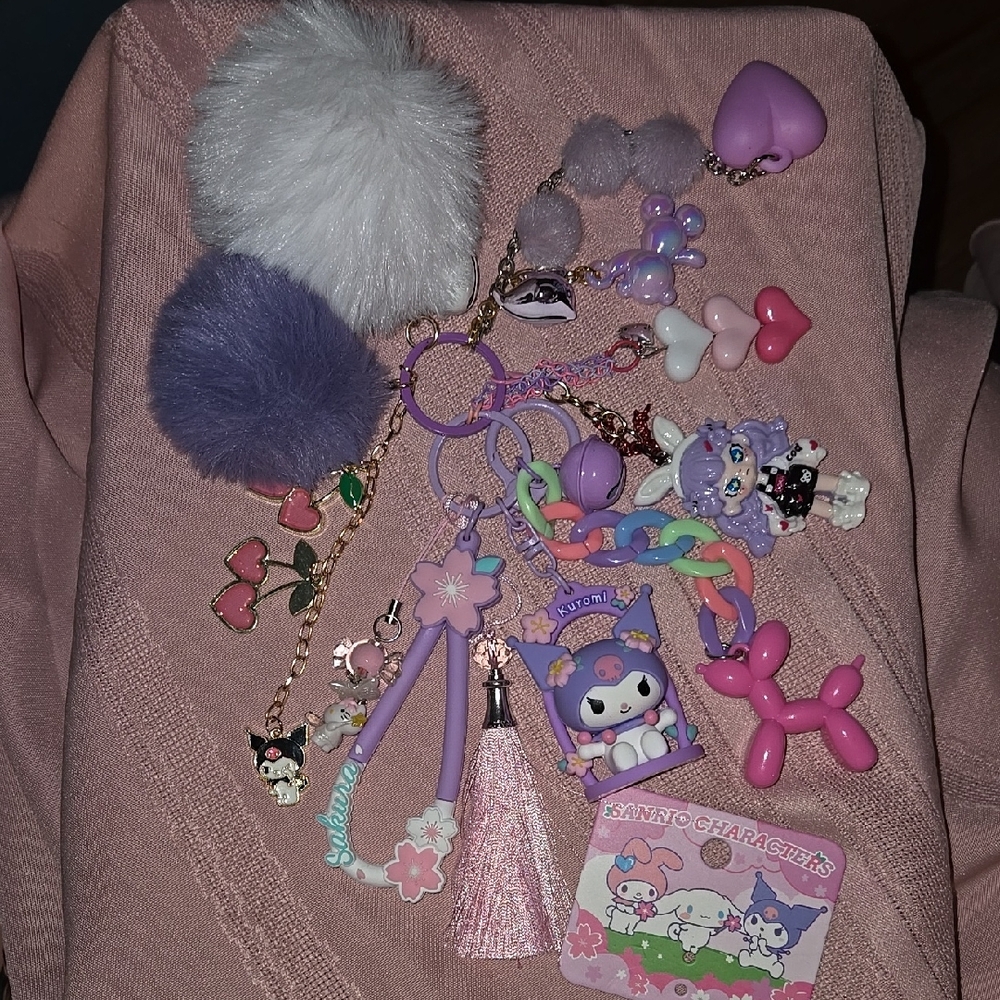 Sanrio, Hand Crafted, Kuromi Keychain/Dangler